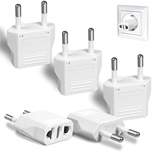 6 Pack US to Europe Plug Adapter - Type C European Travel Adapter, Wall Plug Power Converter for Europe (White) - Image 2
