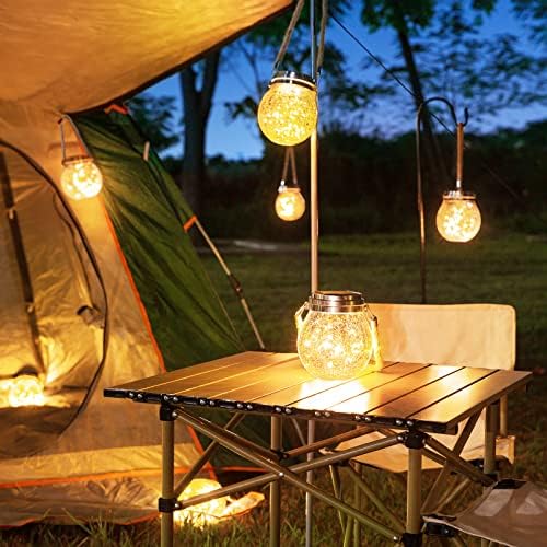 ROSHWEY Solar Lantern, 2 Pack Outdoor Lanterns with 30 LED Waterproof Garden Decor Patio Solar Lights Outdoor Decorative Backyard Outdoor Hanging, Warm Light - Image 5
